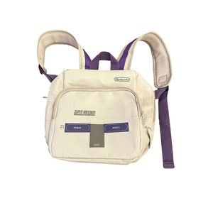 New SUPER NINTENDO Mini Backpack SNES Console, CultureFly 2017 Light Gray Purple